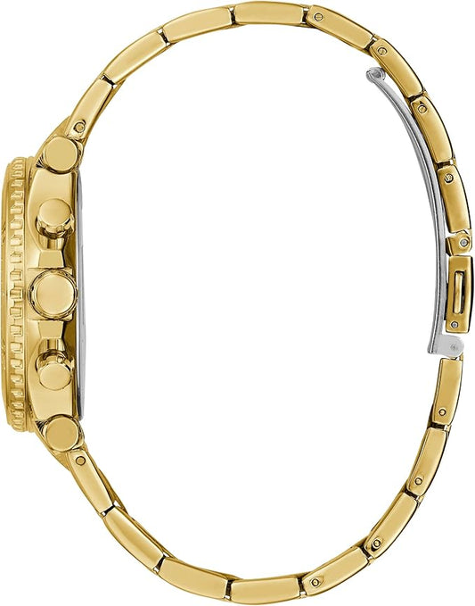Guess GW0465L5 side profile showing gold-tone stainless steel bracelet