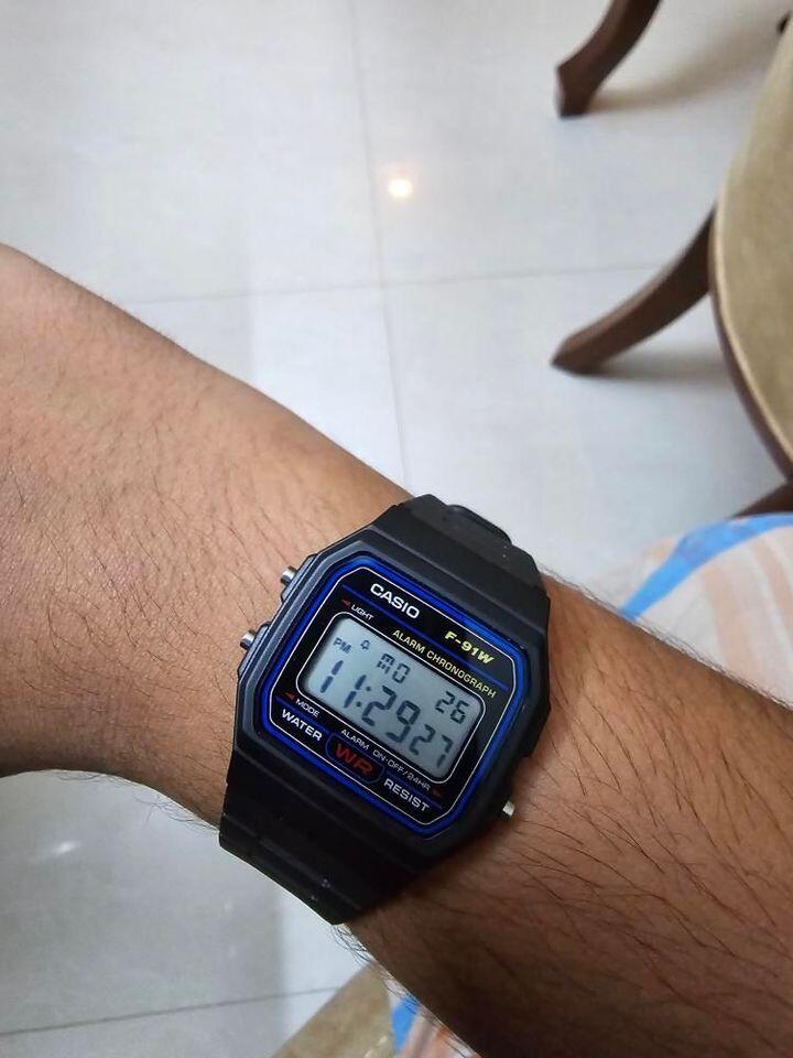 Casio Vintage Digital Resin Belt Watch F-91W-1DG