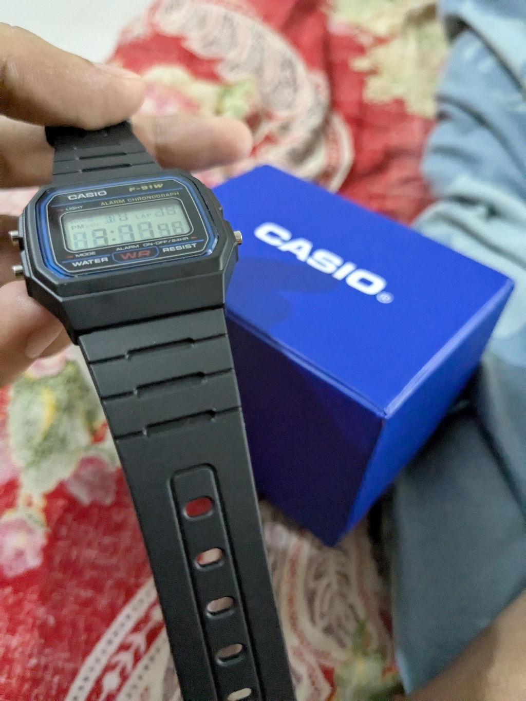 Casio Vintage Digital Resin Belt Watch F-91W-1DG