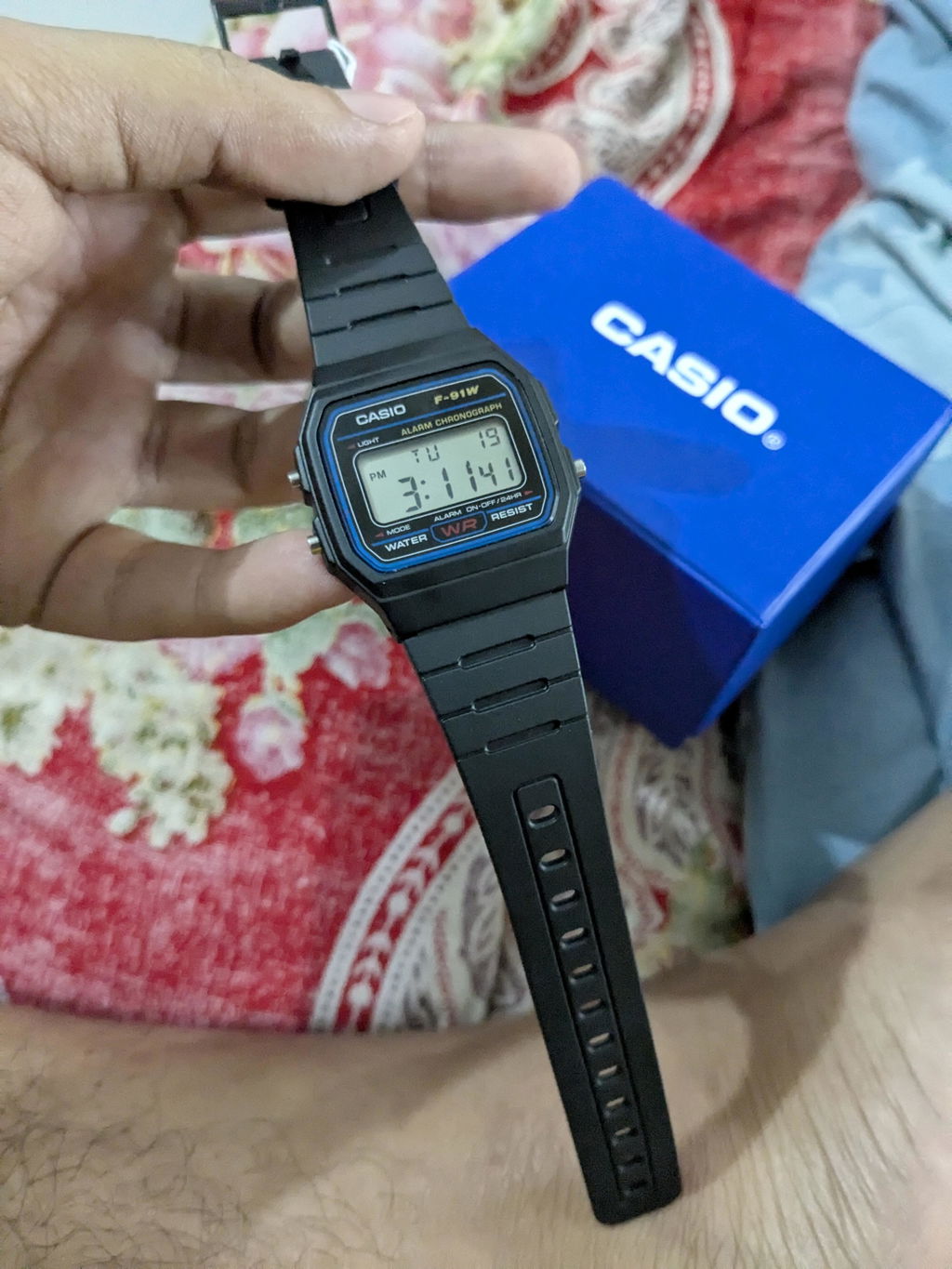 Casio Vintage Digital Resin Belt Watch F-91W-1DG