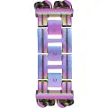 Guess GW0669L2 watch at angle showing stainless steel case and multicolor chainlink design
