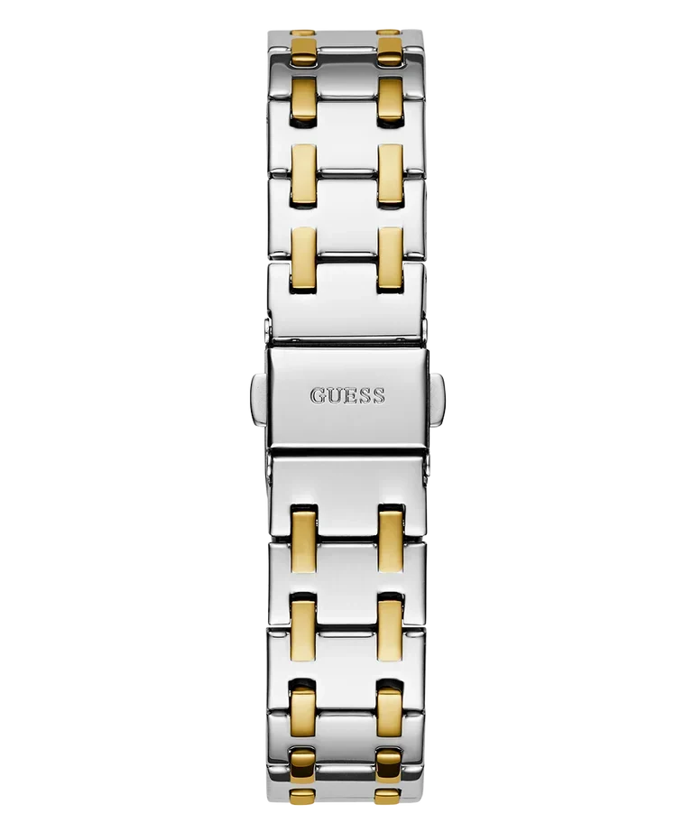 GUESS GW0770L4 two-tone metal bracelet with alternating gold and silver links and clasp