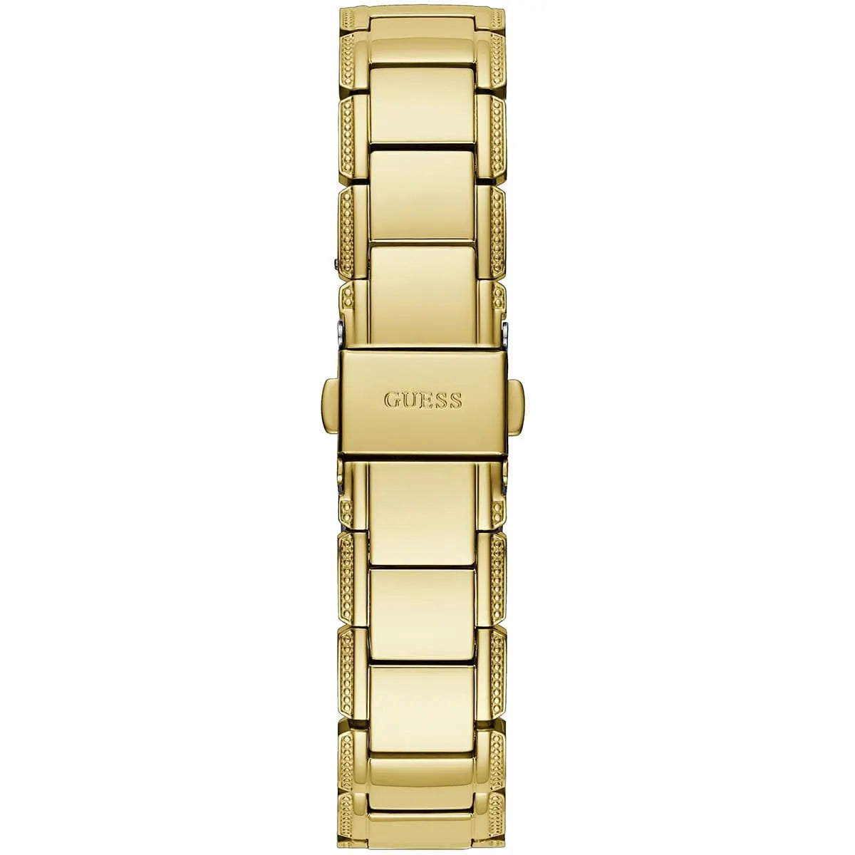 Guess Lily watch bracelet strap displayed vertically showing link design and GUESS branding