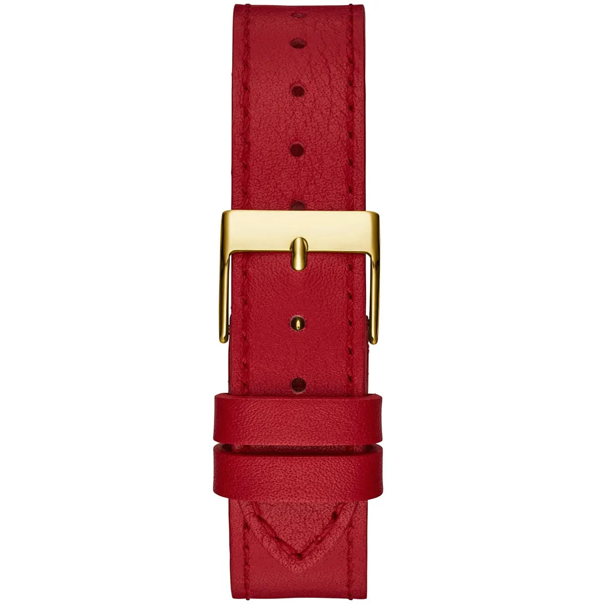 Guess GW0504L2 red leather strap with gold buckle and adjustment holes