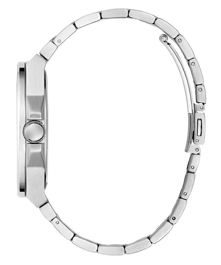 GUESS GW0789G1 silver stainless steel bracelet with link design and deployment clasp
