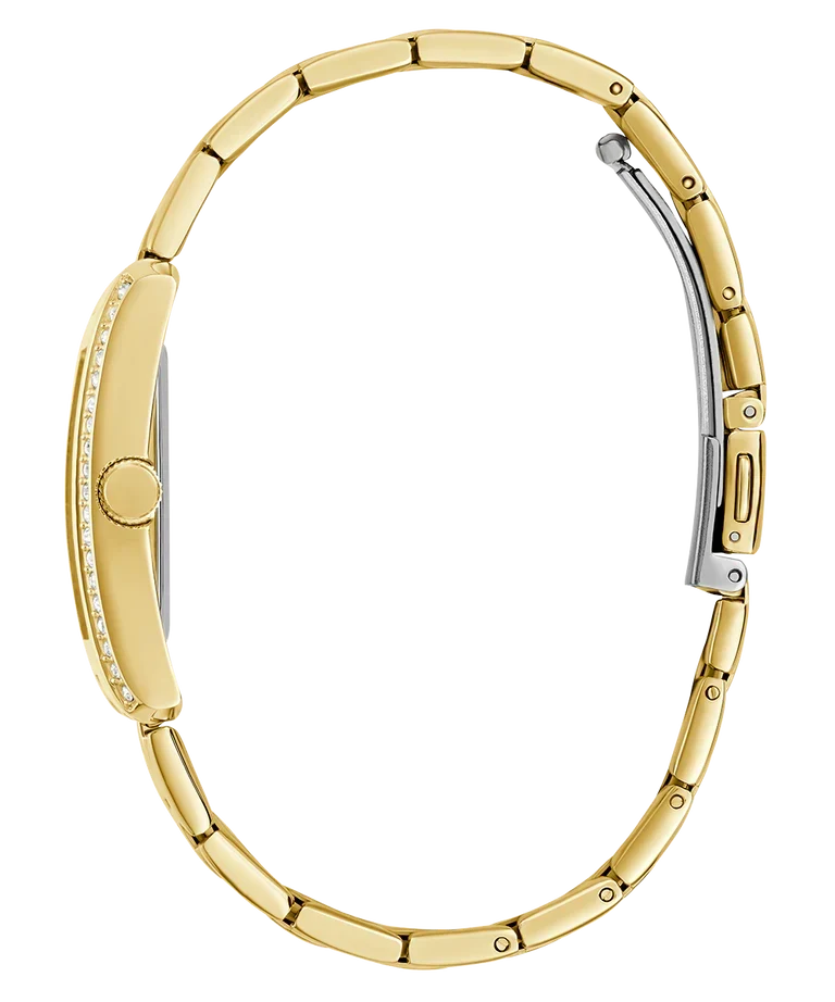 Gold tone link bracelet with adjustable clasp for GUESS ladies watch