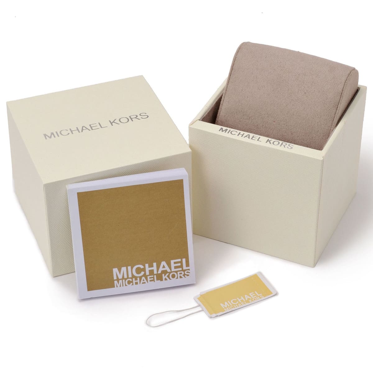 Michael Kors Lexington MK3328 watch with original box, pouch, and documentation